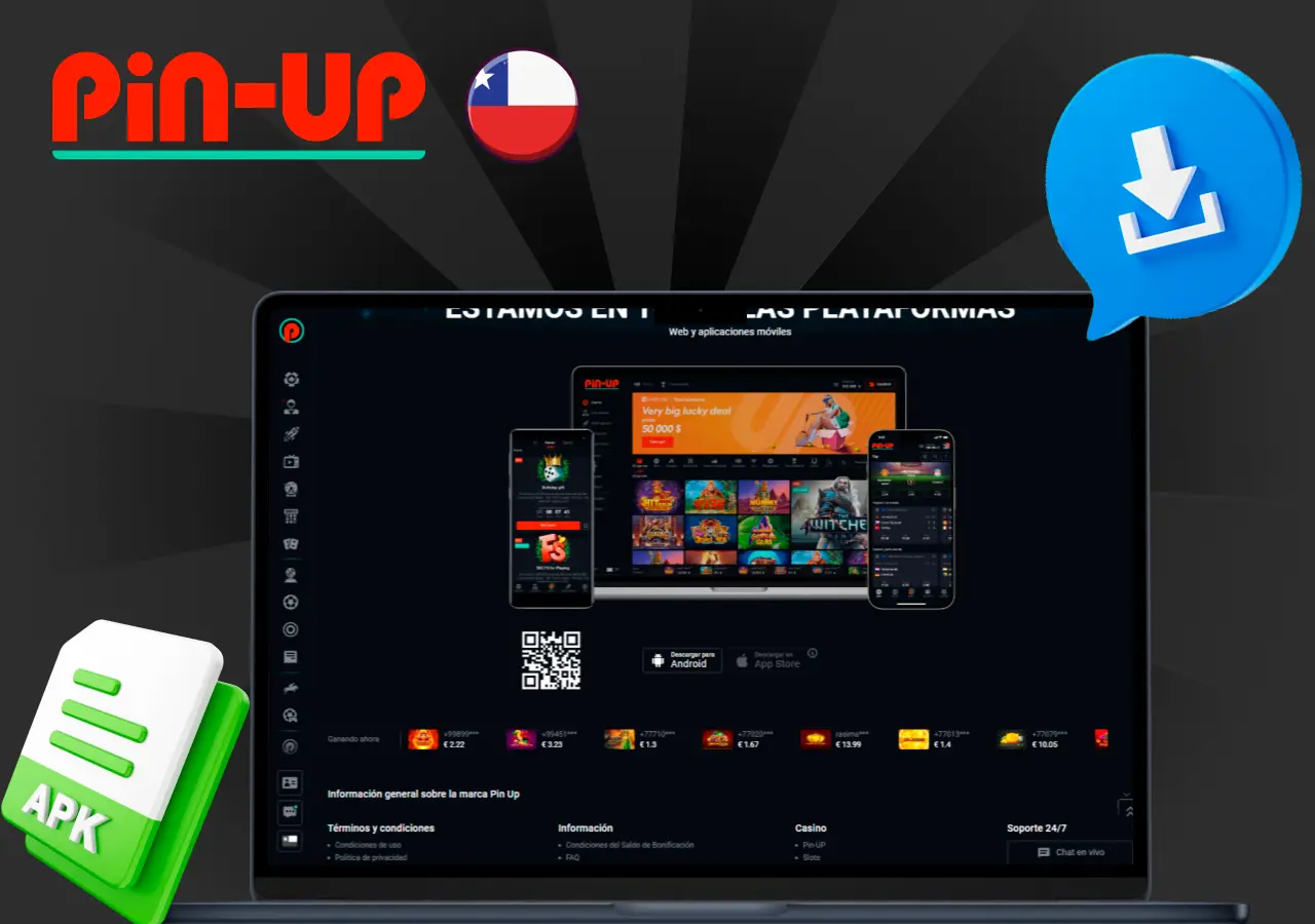 Versión de escritorio y móvil de la aplicación Pin-Up disponible para descargar en Chile